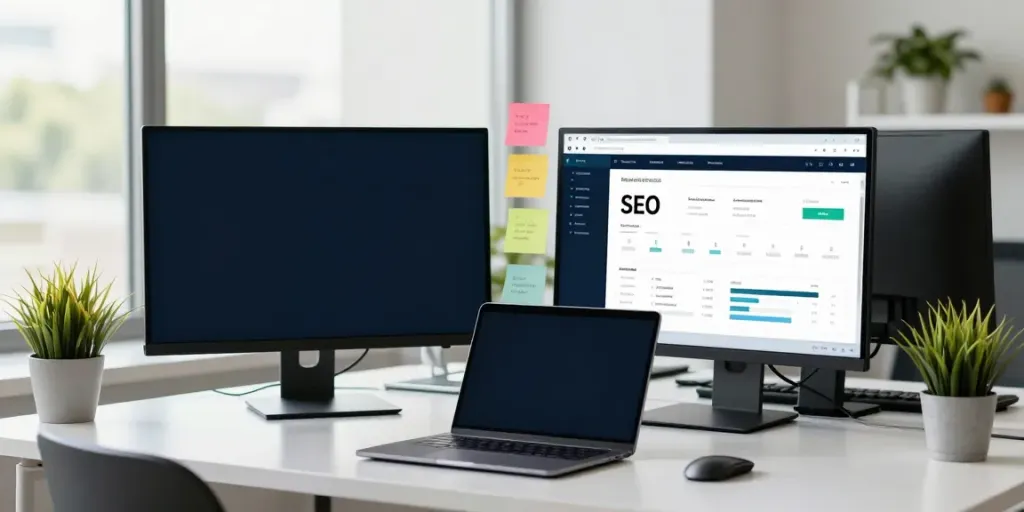rokok88 digital marketing workspace analyzing SEO strategies and performance metrics